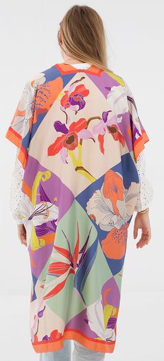 Multicolor lange zijden gilet Doutzen K&J