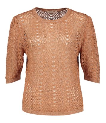 Roestkleurige  kabelmotief trui Twinset 