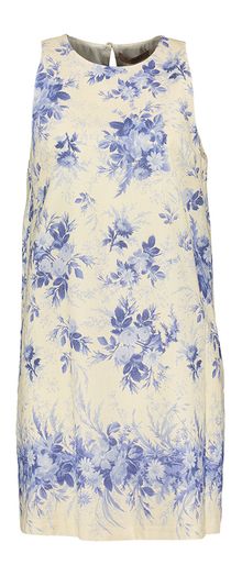 Beige  jurk met lichtblauwe bloemenprint Twinset