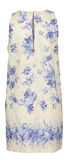 Beige  jurk met lichtblauwe bloemenprint Twinset
