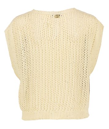Beige katoenen gehaakte debardeur met glinsters Twinset