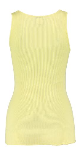 Gele zijden top met ruffle detail Rosemunde 