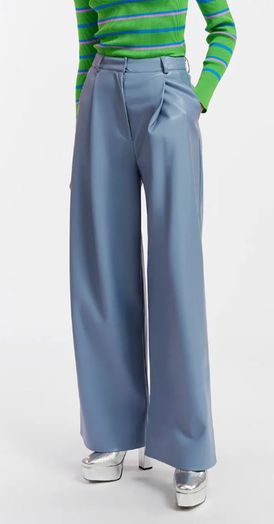 Blauwe broek in faux leder Fabiola Essentiel