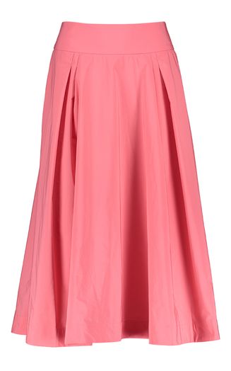 Roze midilange rok met plooien Forobe Essentiel