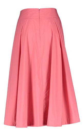 Roze midilange rok met plooien Forobe Essentiel