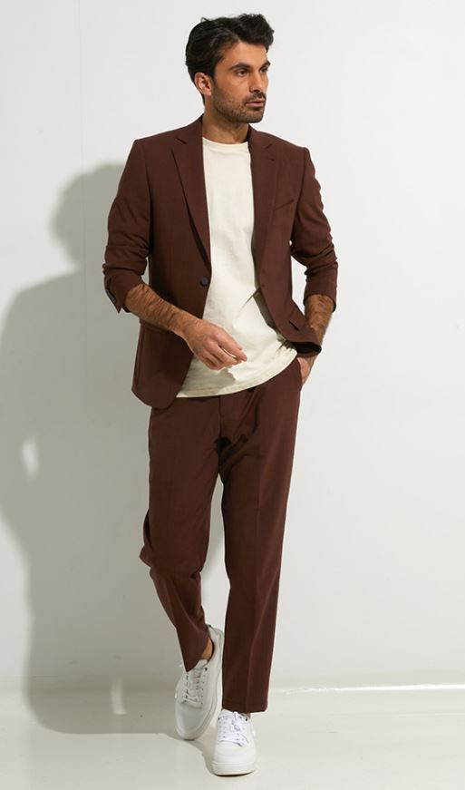 Bruine blazer met knopen Benvenuto