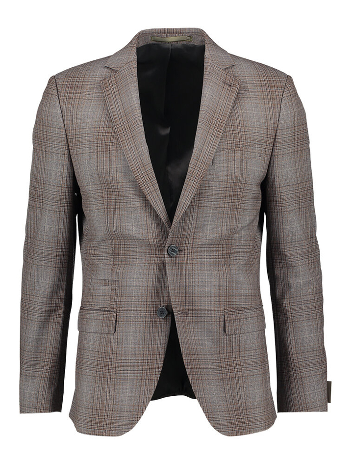 Grijze blazer met multicolor motief Benvenuto