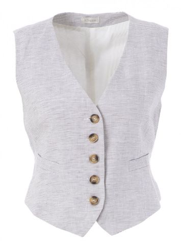Grijze linnen gilet JC Sophie