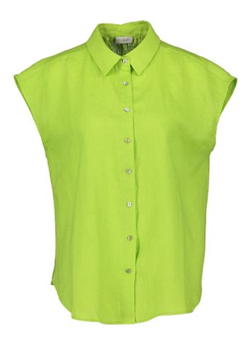 Groene linnen blouse met korte mouw JC Sophie