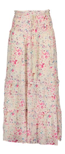 Roze lange rok met bloemenprint Mollin 