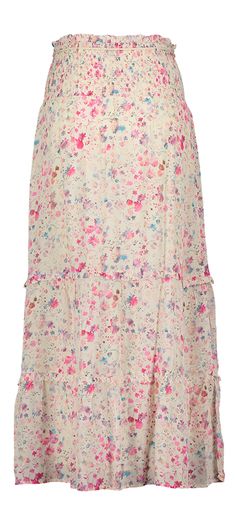 Roze lange rok met bloemenprint Mollin 