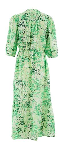 Groene jurk in print met V-hals Valerie Molin