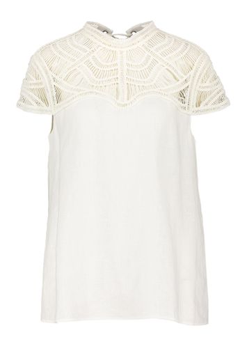 Witte blouse met gehaakte bovenkant Riani