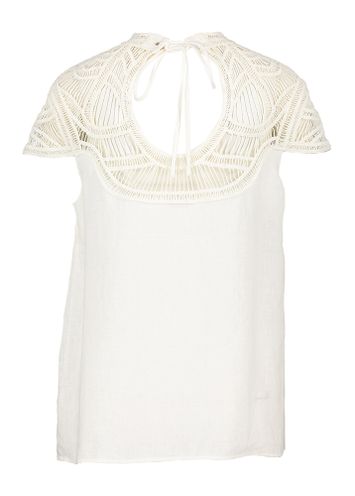 Witte blouse met gehaakte bovenkant Riani