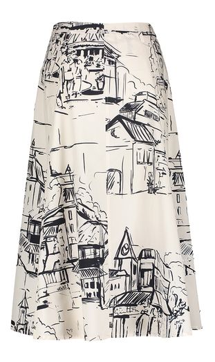 Off white rok met zwarte abstracte print Domenika Angoor