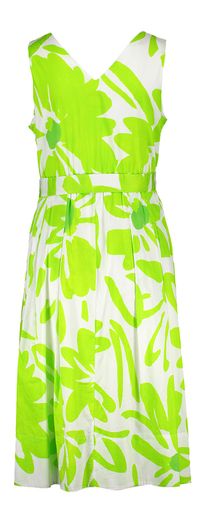 Witte mouwloze jurk met groene print Fico Atmos