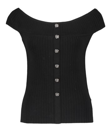 Zwarte top met grijze detail Caroline Biss