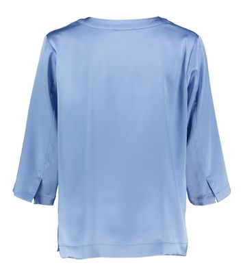 Lichtblauwe glanzende blouse Frederika Blue Bay