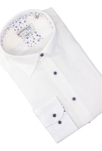 Wit katoenen hemd (comfort fit) met lange mouwen Giordano