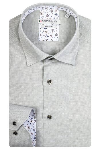 Groen katoenen hemd ( regular fit) met structuur en lange mouwen Giordano 