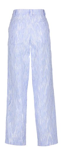 Blauwe broek met structuur en bandplooien Stella Nova