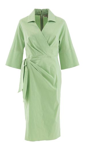 Groene jurk met knoop op de heup Aruka Natan