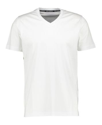 Witte t-shirt met v-hals Karl Lagerfeld