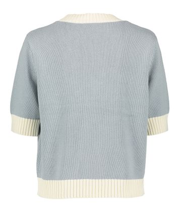 Blauwe cardigan met witte accenten Charlize Jeff
