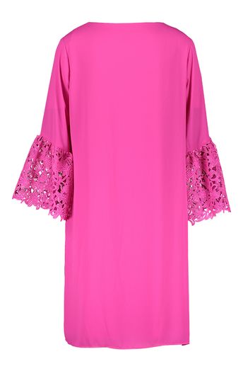 Fuchsia jurk met mouwen in gebloemd kant Joseph Ribkoff