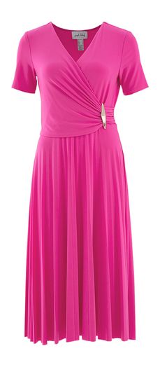 Fuchsia jurk met onderkant in plissé Joseph Ribkoff