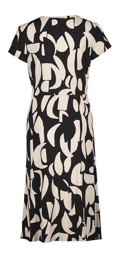 Beige kleed met zwarte print Joseph Ribkoff