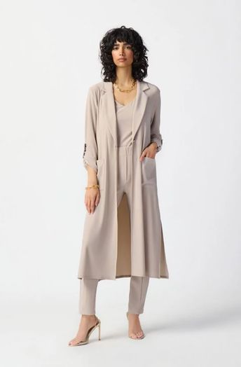 Beige lang vest met knoopsluiting Joseph Ribkoff