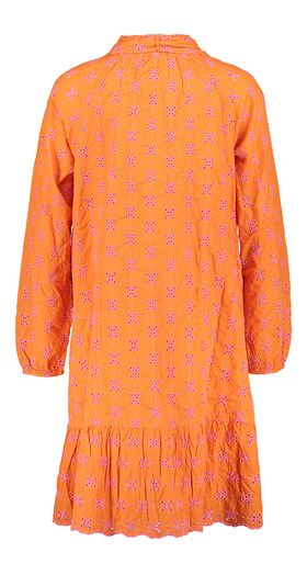 Oranje jurk met broderie en lint Saint Tropez
