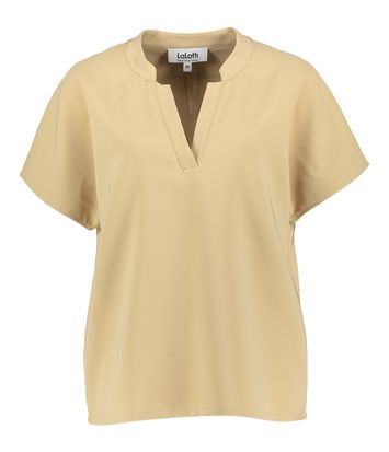 Beige blouse met V-hals Amina Lalotti