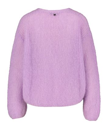 Lila wollen gilet met parelmoerkleurige knopen Iconic Lalotti