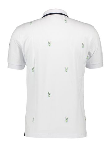 Witte polo met motief Stripes Sun68