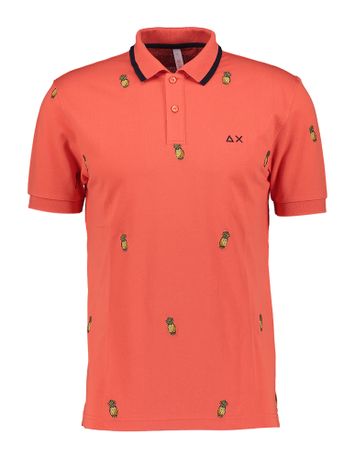 Rode polo met motief Embroidery Sun68