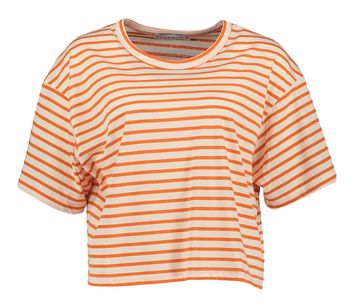 Gestreepte oranje T-shirt Zandro Nathalie Vleeschouwer