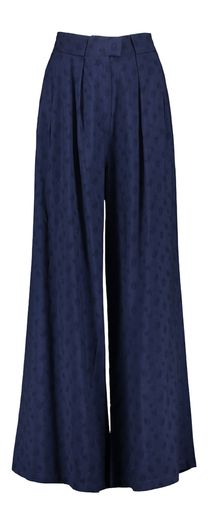 Blauwe volumineuze broek met besjespatroon Donny Nathalie Vleeschouwer