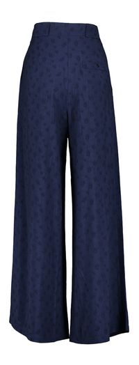 Blauwe volumineuze broek met besjespatroon Donny Nathalie Vleeschouwer
