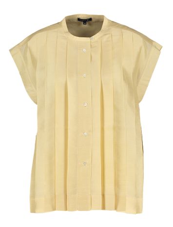 Beige satijnen bloes met losvallende plooien Abeille Soeur