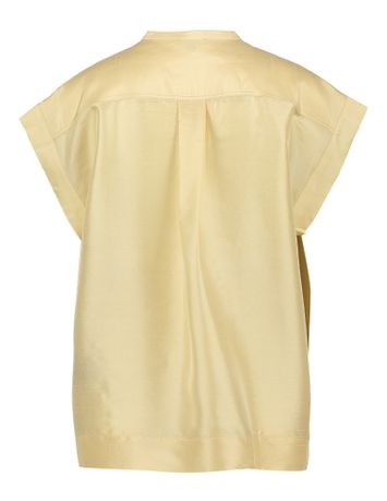 Beige satijnen bloes met losvallende plooien Abeille Soeur
