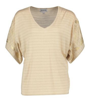 Beige T-shirt met gouden details Leo & Ugo