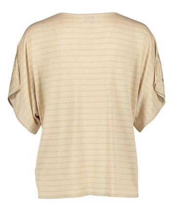 Beige T-shirt met gouden details Leo & Ugo