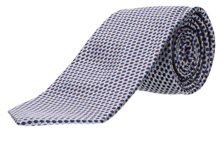 Blauwe das met beige details Profuomo Michaelis