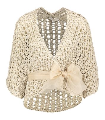 Beige grof gehaakte cardigan Pignatello Antonelli
