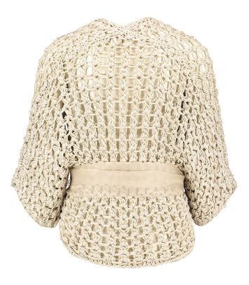 Beige grof gehaakte cardigan Pignatello Antonelli