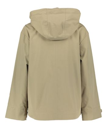 Groenbeige jas met kap Olympe Oakwood