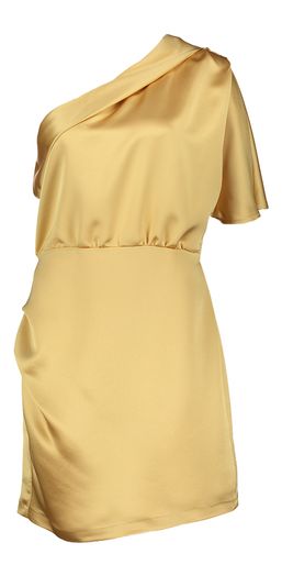 Goud off shoulder kleed Michelle Sogold 
