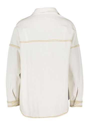 Witte jeansjas met bruine details Jacky Dune Ma Poesie